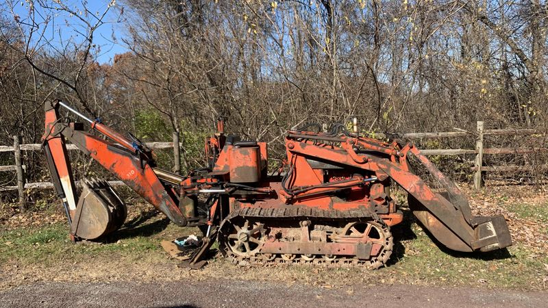 Backhoe loader used for farm development